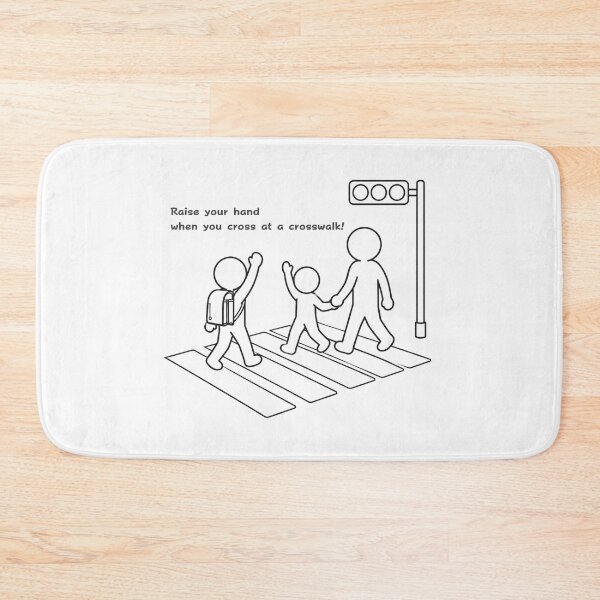 Item preview, Japan Kids Raising Hand at Crosswalk - Japanese Manners Pictogram designed and sold by japan-picto.