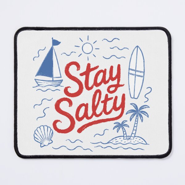 Item preview, Stay Salty Australia Vintage Aussie Beach Surf Travel Illustration designed and sold by Yellowriversss.
