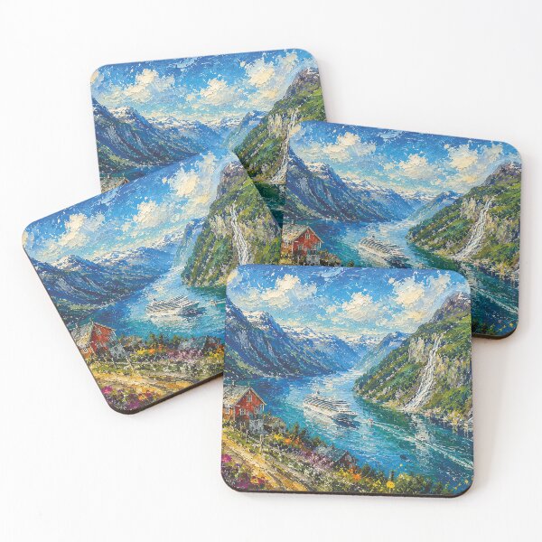 Item preview, Geirangerfjord in Norway painting. designed and sold by GalleryKauffeld.