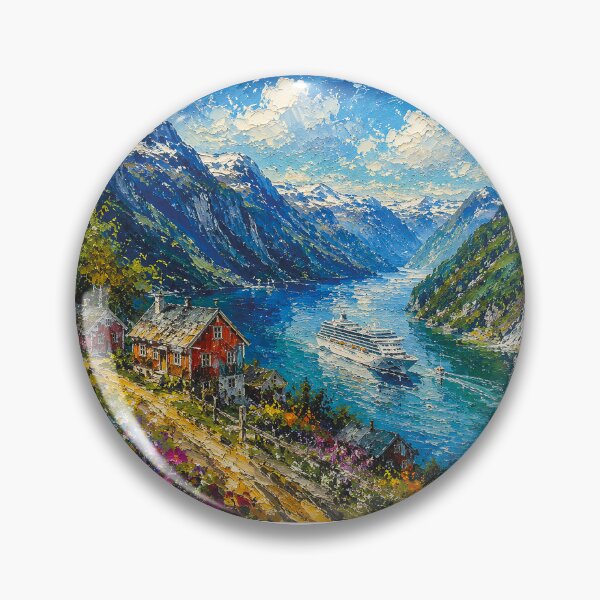 Item preview, Geirangerfjord in Norway painting. designed and sold by GalleryKauffeld.