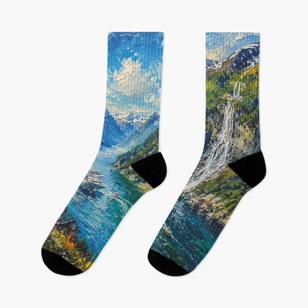 Item preview, Geirangerfjord in Norway painting. designed and sold by GalleryKauffeld.