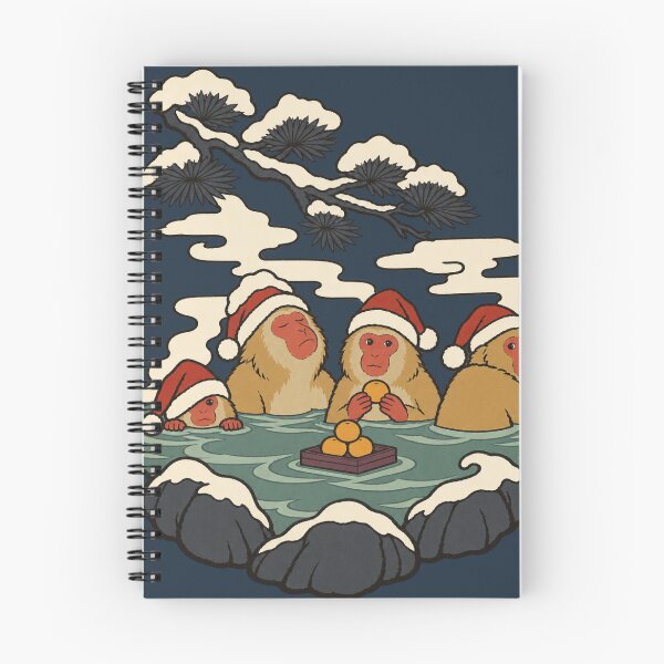 Item preview, Snow Monkeys in the Onsen — Japanese Christmas | Ukiyo-e Woodblock designed and sold by Planthem.