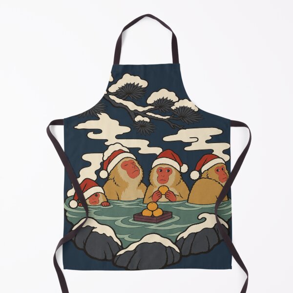 Item preview, Snow Monkeys in the Onsen — Japanese Christmas | Ukiyo-e Woodblock designed and sold by Planthem.