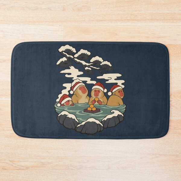 Item preview, Snow Monkeys in the Onsen — Japanese Christmas | Ukiyo-e Woodblock designed and sold by Planthem.