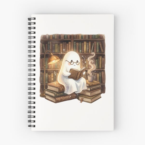 Item preview, Cozy Reading Ghost Watercolor Vintage Library Book Club designed and sold by MagicArtzz.