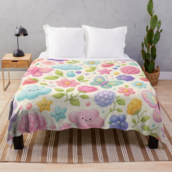 Item preview, Happy Garden Friends-Cute Colorful Strawberry Cherry Pattern designed and sold by Rosie's Wildflower Boutique.
