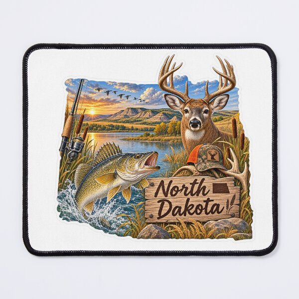 Item preview, North Dakota Hunting & Fishing designed and sold by Whimspired By Paxx.