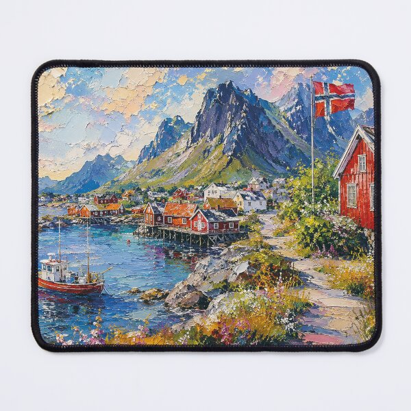 Item preview, Lofoten, Norway – a painting of a summer day in this beautiful Scandinavian place. designed and sold by GalleryKauffeld.