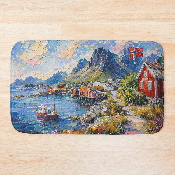 Item preview, Lofoten, Norway – a painting of a summer day in this beautiful Scandinavian place. designed and sold by GalleryKauffeld.