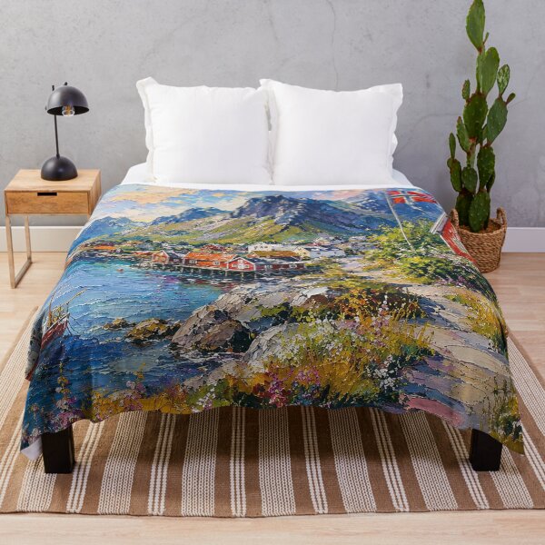 Item preview, Lofoten, Norway – a painting of a summer day in this beautiful Scandinavian place. designed and sold by GalleryKauffeld.