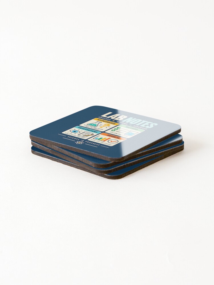 Thumbnail 4 of 5, Coasters (Set of 4), Science Lab Notebook – Lab Notes for Science Students & Teachers designed and sold by astersgraphics.