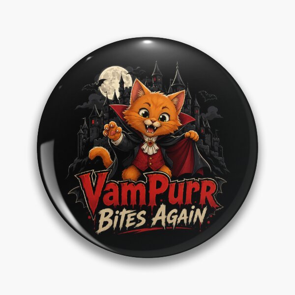 Item preview, Vampurr Bites Again Funny Cat designed and sold by TheEndDesign.
