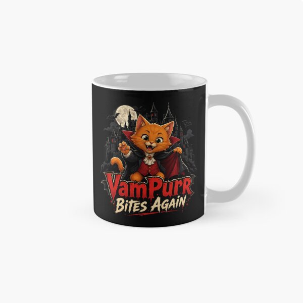 Item preview, Vampurr Bites Again Funny Cat designed and sold by TheEndDesign.