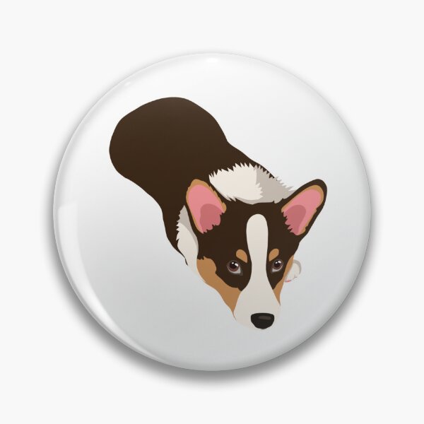 Item preview, Tri-Color Corgi Top View Looking Up Dog Illustration designed and sold by svitlaarty.