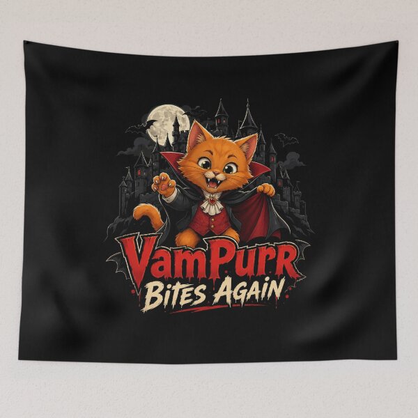 Item preview, Vampurr Bites Again Funny Cat designed and sold by TheEndDesign.