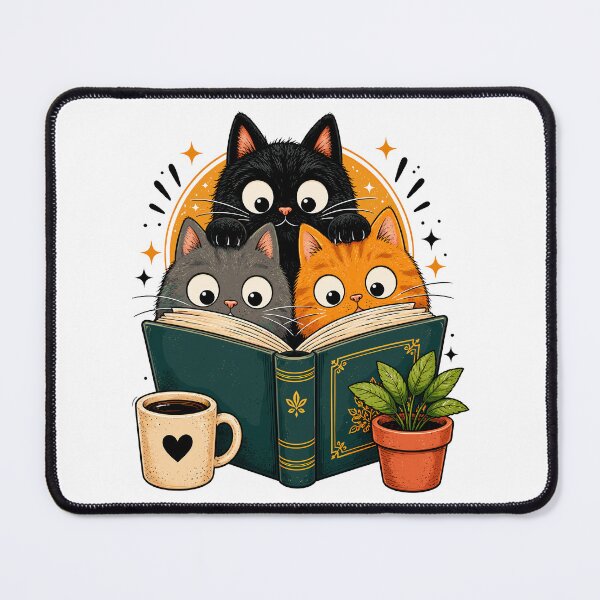 Item preview, Thre Cats Reading Book Funny Reader Reading Cat designed and sold by gordonbwyashop.