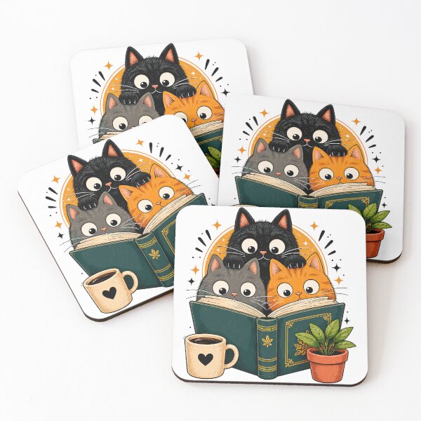 Item preview, Thre Cats Reading Book Funny Reader Reading Cat designed and sold by gordonbwyashop.