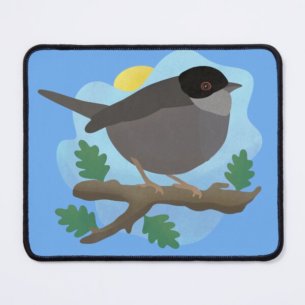 Item preview, Sardinian Warbler on a Branch Illustration designed and sold by FandomizedRose.