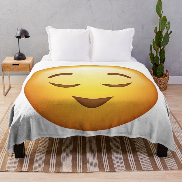 Item preview, Calm Relieved Smiling Yellow Face Emoji designed and sold by Tom-Riley.