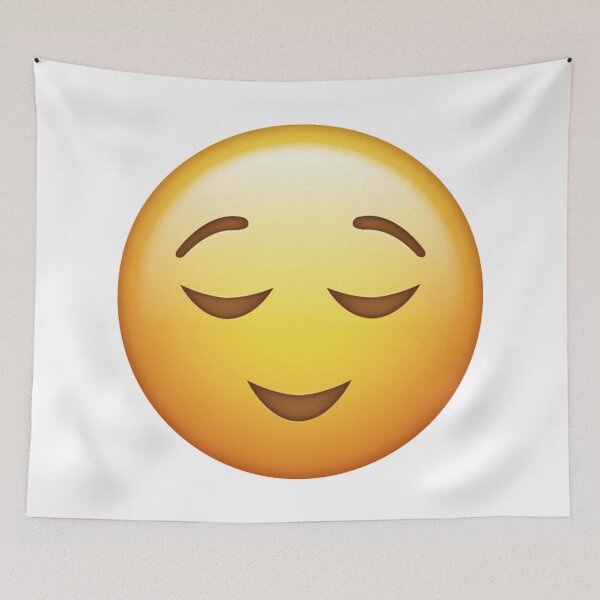 Item preview, Calm Relieved Smiling Yellow Face Emoji designed and sold by Tom-Riley.