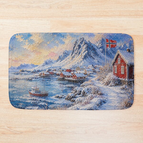 Item preview, Lofoten painting, Norway – a winter day in this beautiful Scandinavian place. designed and sold by GalleryKauffeld.