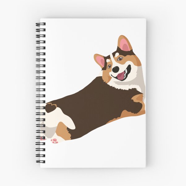 Item preview, Tri-Color Corgi Sploot Happy Smile & Heart Tail Dog Illustration designed and sold by svitlaarty.