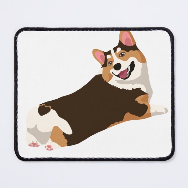 Item preview, Tri-Color Corgi Sploot Happy Smile & Heart Tail Dog Illustration designed and sold by svitlaarty.
