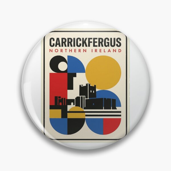 Item preview, Retro Carrickfergus Bauhaus Geometric Skyline designed and sold by k3rstman1.
