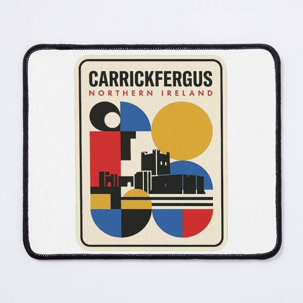 Item preview, Retro Carrickfergus Bauhaus Geometric Skyline designed and sold by k3rstman1.
