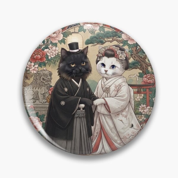 Item preview, Just Married Japanese Cat Wedding | Mr. & Mrs. Paw-fect Cute Feline Romance designed and sold by PetalsPaws.