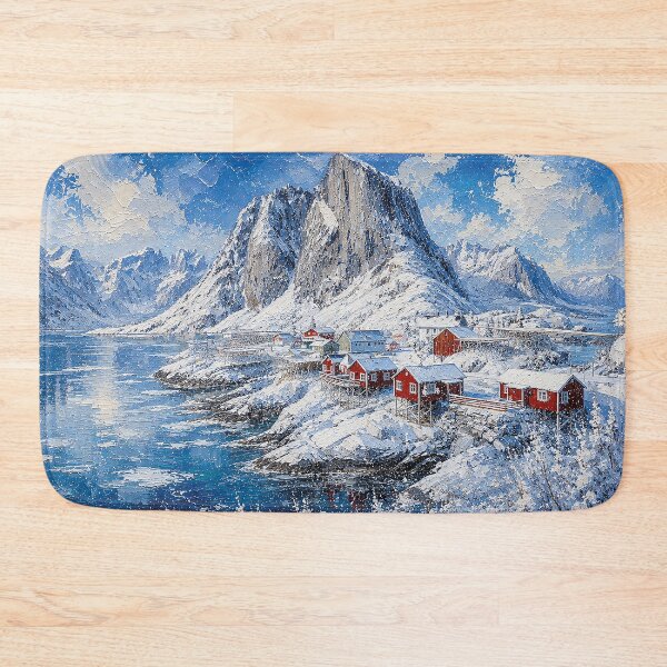 Item preview, Winter in Lofoten painting, Norway – A Beautiful place in Scandinavia. designed and sold by GalleryKauffeld.
