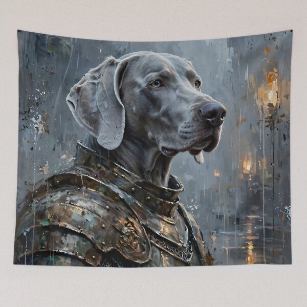 Item preview, Armored Weimaraner Knight | Dark Fantasy Dog Portrait designed and sold by cr6zym1nd.