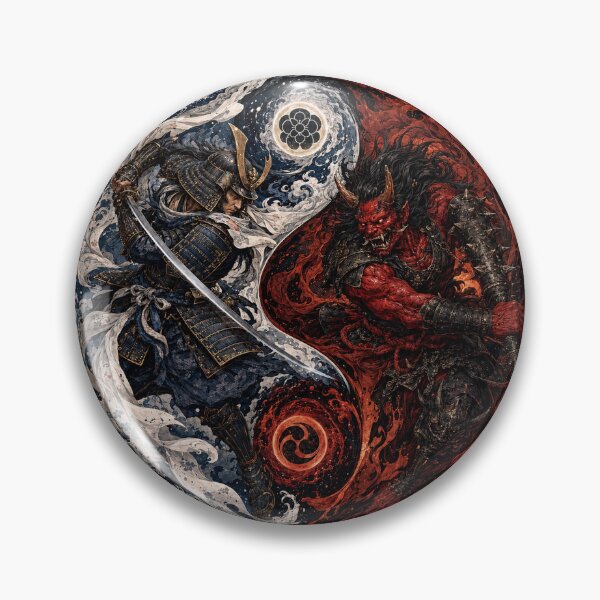 Item preview, Samurai and Oni Yin Yang designed and sold by FyreHorse Designs.