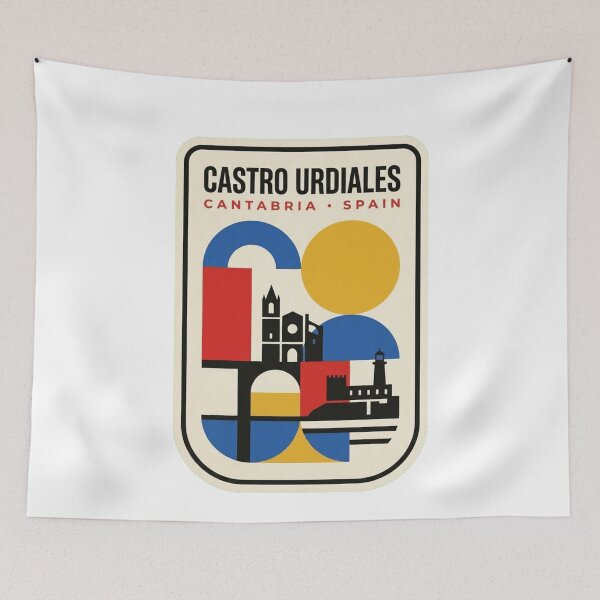 Item preview, Retro Castro Urdiales Bauhaus Geometric Skyline designed and sold by k3rstman1.