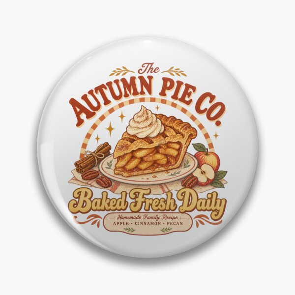 Item preview, The Autumn Pie Co Baked Fresh Daily Vintage Apple Pecan Pie Illustration designed and sold by Yellowriversss.