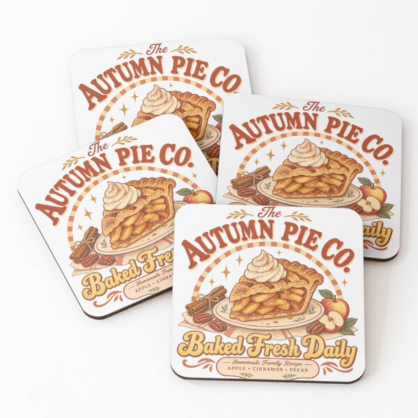 Item preview, The Autumn Pie Co Baked Fresh Daily Vintage Apple Pecan Pie Illustration designed and sold by Yellowriversss.