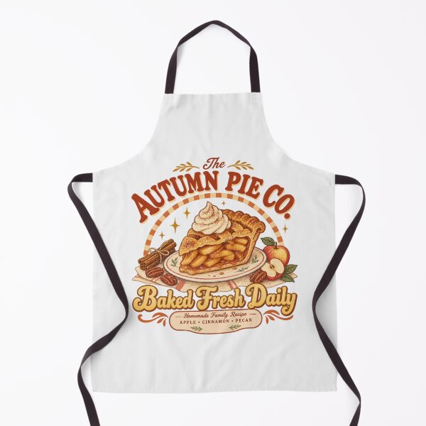 Item preview, The Autumn Pie Co Baked Fresh Daily Vintage Apple Pecan Pie Illustration designed and sold by Yellowriversss.