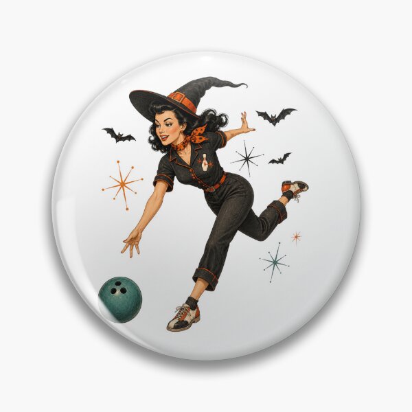 Item preview, Retro Halloween Witch Bowling designed and sold by Vividdesignsau.