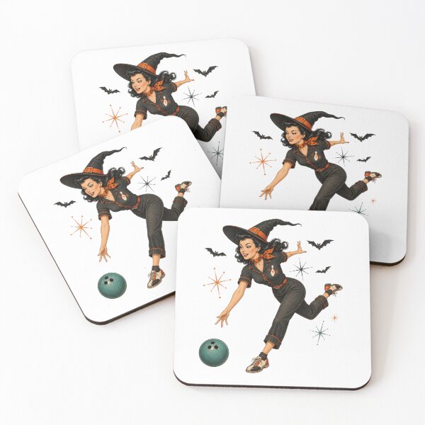 Item preview, Retro Halloween Witch Bowling designed and sold by Vividdesignsau.