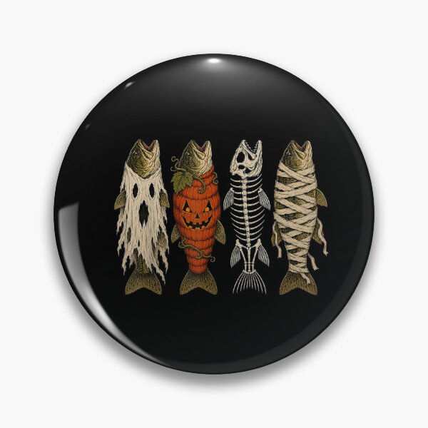 Item preview, Halloween Trout Fish Ghost Pumpkin Skeleton Mummy designed and sold by RannaHile.