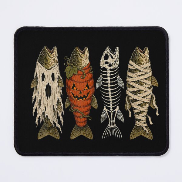 Item preview, Halloween Trout Fish Ghost Pumpkin Skeleton Mummy designed and sold by RannaHile.