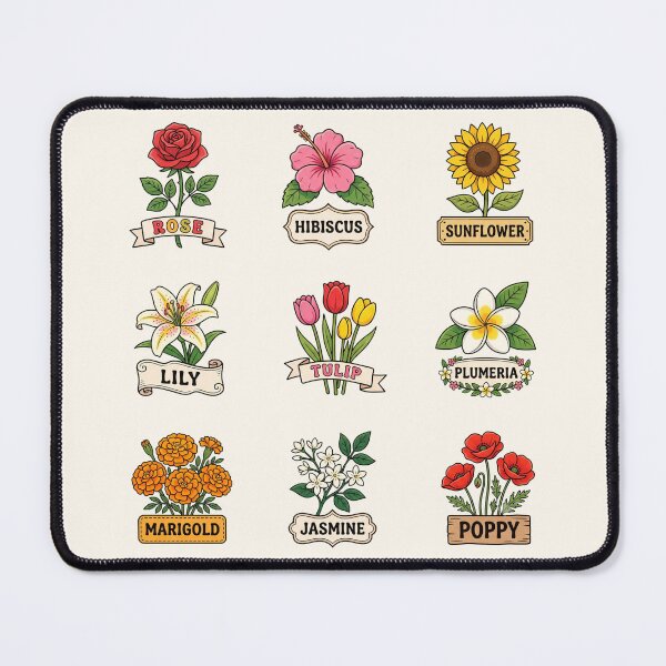 Item preview, Flowers with Labels designed and sold by Festive Bug.