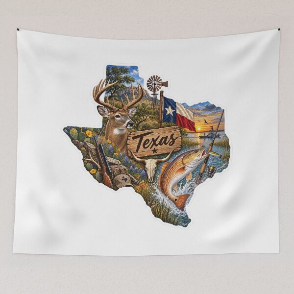 Item preview, Texas Hunting & Fishing designed and sold by Whimspired By Paxx.