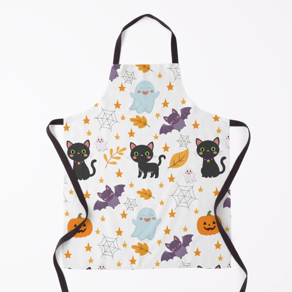 Item preview, Cute Halloween Black Cat Ghost Bat Seamless Pattern designed and sold by ElenMart.
