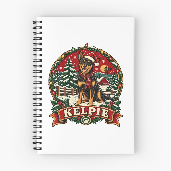 Item preview, Australian Kelpie Christmas Shirt – Retro Snow Badge Design designed and sold by Globalcitytees.