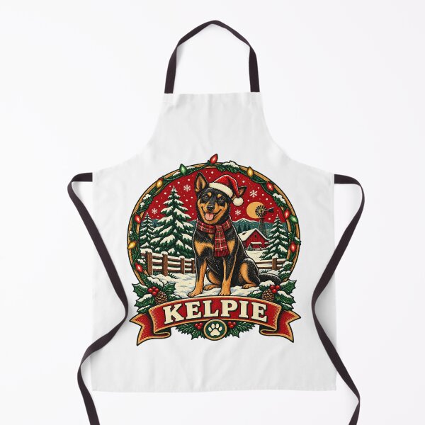 Item preview, Australian Kelpie Christmas Shirt – Retro Snow Badge Design designed and sold by Globalcitytees.