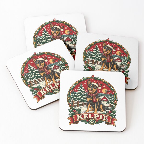 Item preview, Australian Kelpie Christmas Shirt – Retro Snow Badge Design designed and sold by Globalcitytees.