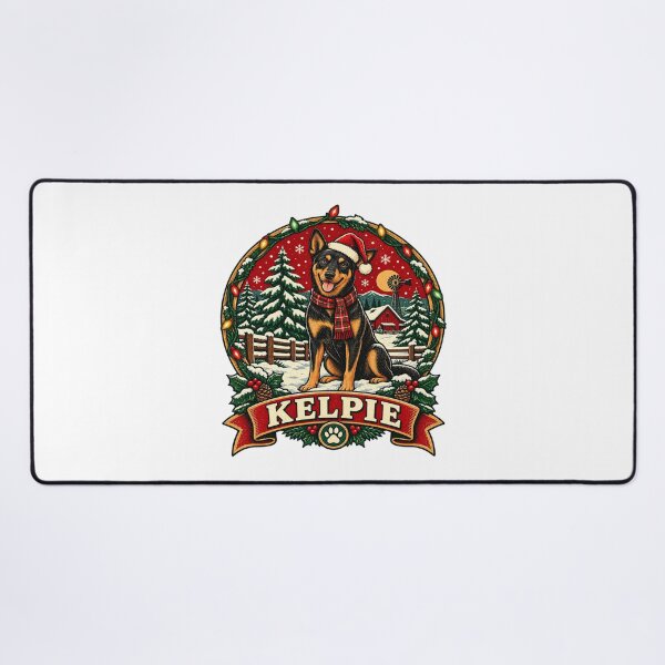 Item preview, Australian Kelpie Christmas Shirt – Retro Snow Badge Design designed and sold by Globalcitytees.