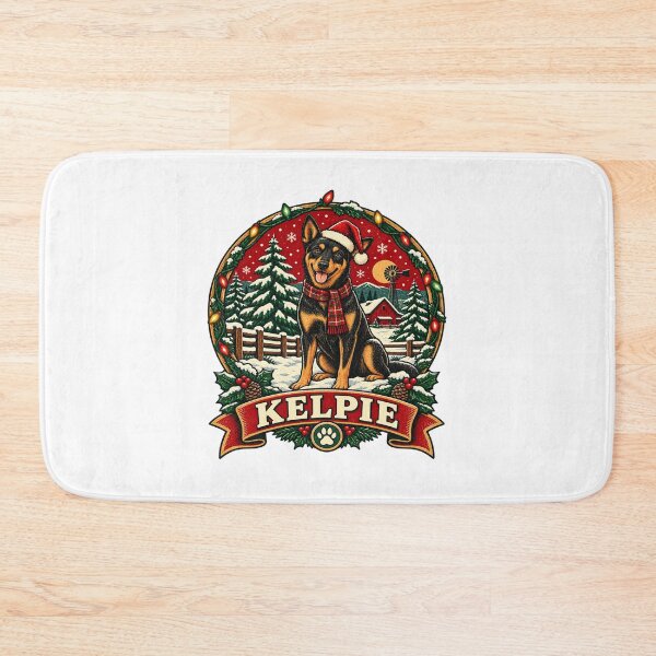 Item preview, Australian Kelpie Christmas Shirt – Retro Snow Badge Design designed and sold by Globalcitytees.