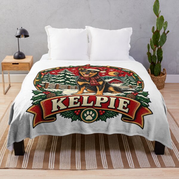 Item preview, Australian Kelpie Christmas Shirt – Retro Snow Badge Design designed and sold by Globalcitytees.